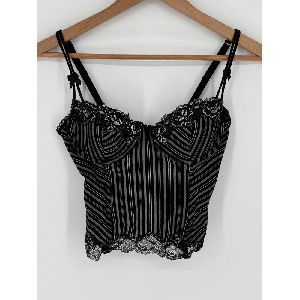Sophie B Women's Black/Silver Corset Adjustable Straps & Bodice Size Medium M8